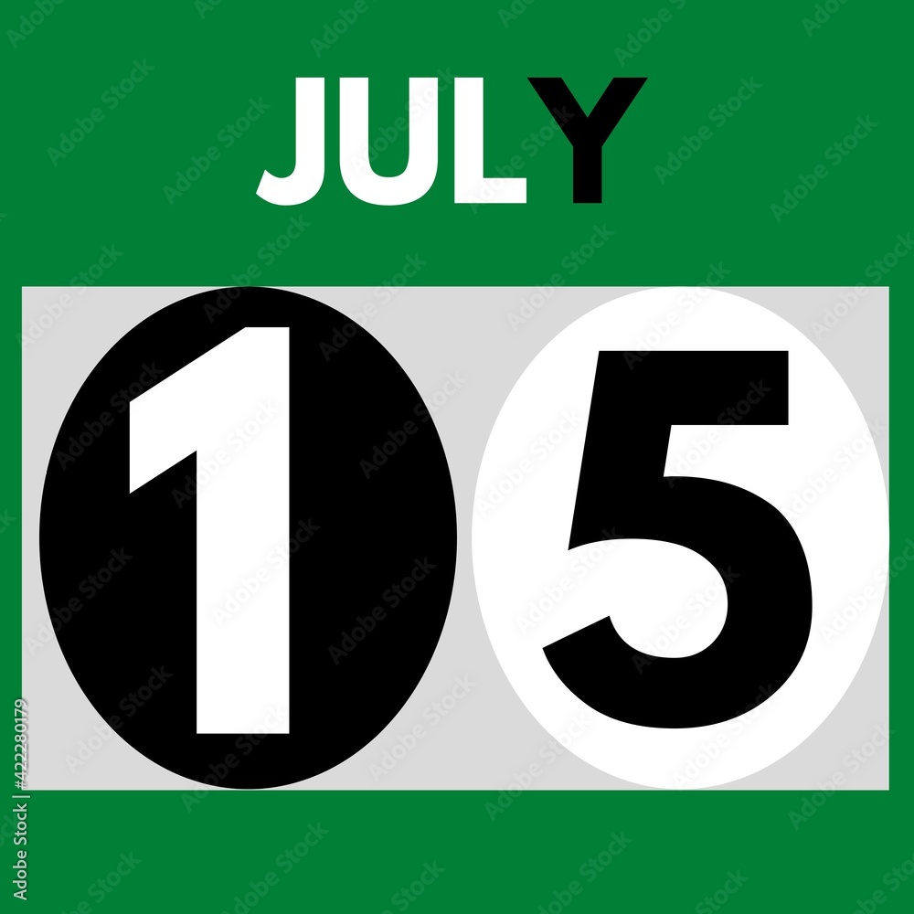  july 15 modern daily calendar icon date day month