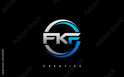 FKF Letter Initial Logo Design Template Vector Illustration