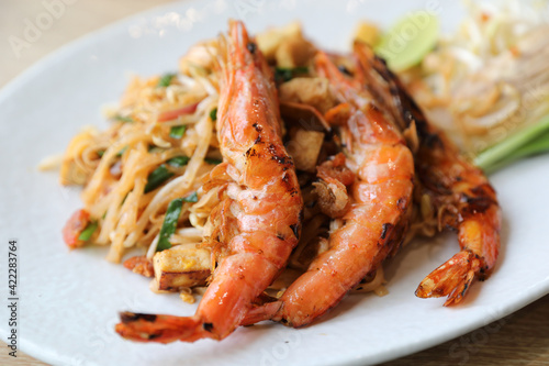 Thai food pad thai local food fried noodle with shrimp © Oran Tantapakul
