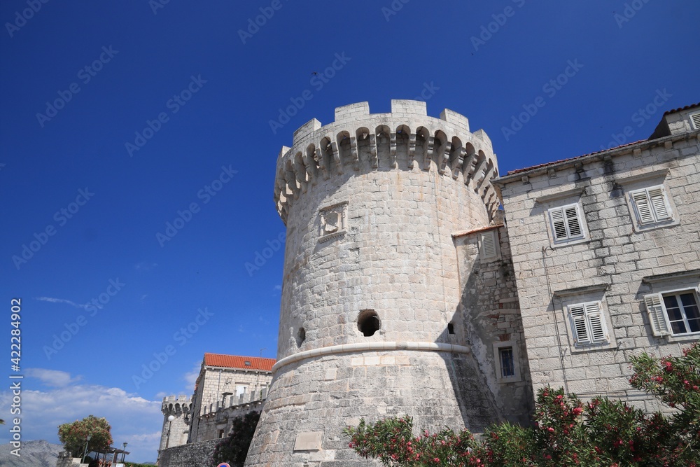City walls of Korcula Town, Croatia