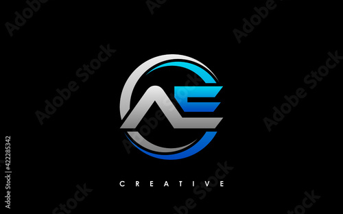AE Letter Initial Logo Design Template Vector Illustration photo