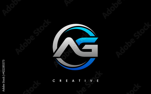 AG Letter Initial Logo Design Template Vector Illustration