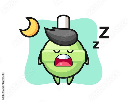lollipop character illustration sleeping at night