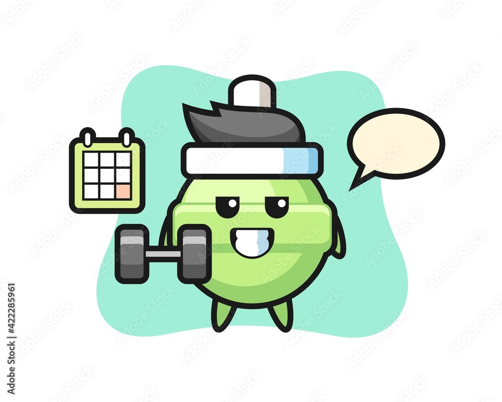 lollipop mascot cartoon doing fitness with dumbbell lollipop mascot cartoon doing fitness with dumbbell