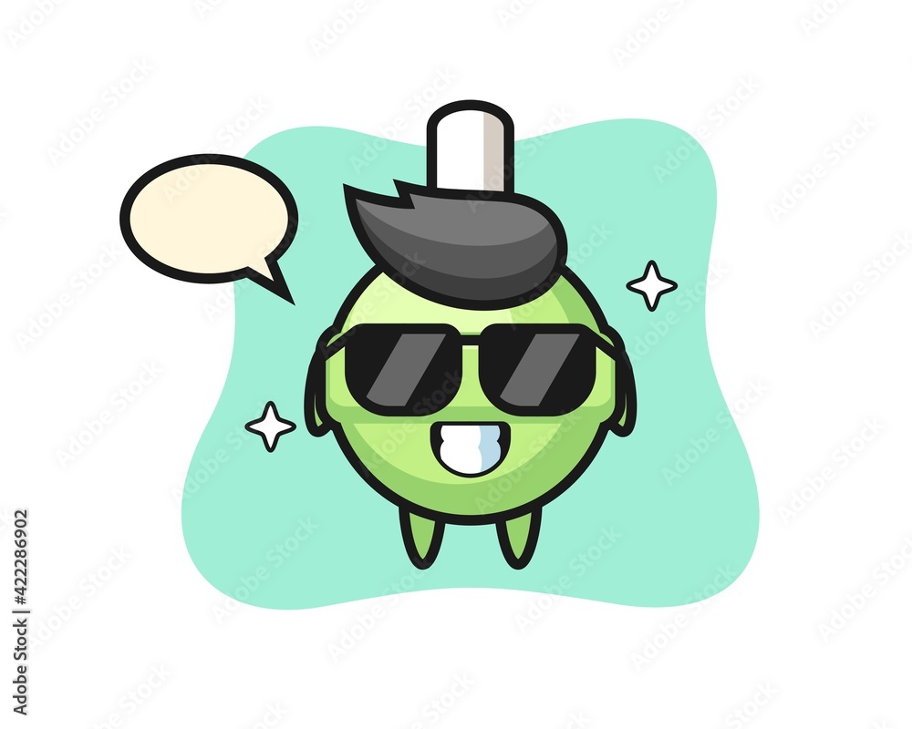 Cartoon mascot of lollipop with cool gesture