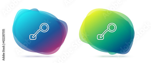 Set line Bicycle rear view mirror icon isolated on white background. Abstract banner with liquid shapes. Vector