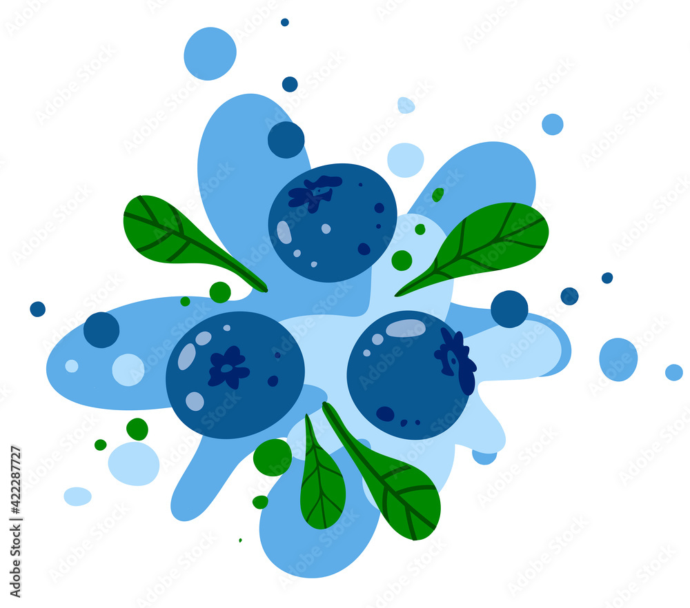 Blueberry juicy burst, cartton style vector Blueberry juicy burst, cartton style vector