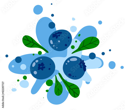 Blueberry juicy burst, cartton style vector