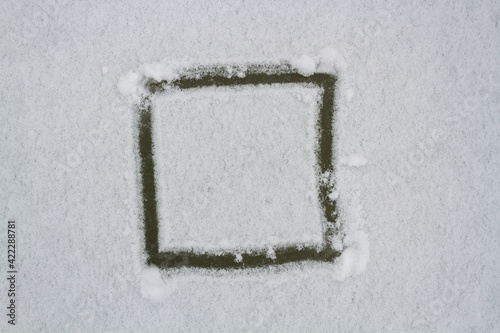 Square symbol in the snow.