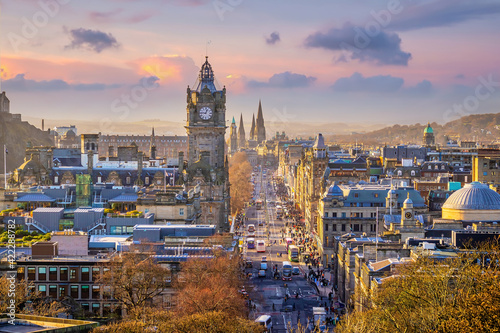 Old town Edinburgh city skyline, Scotland © f11photo