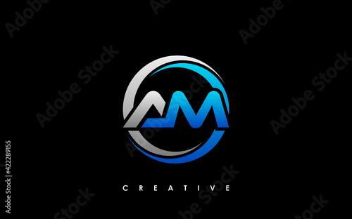 AM Letter Initial Logo Design Template Vector Illustration