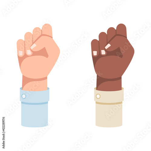 Show fist, black lives matter vector illustration isolated on white background