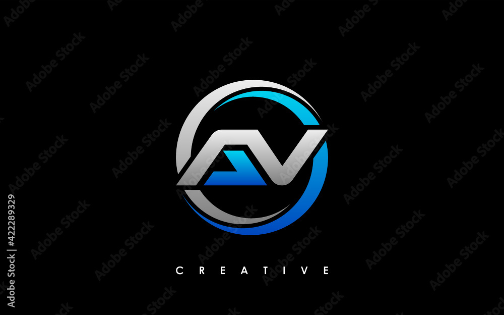 AV Letter Initial Logo Design Template Vector Illustration
