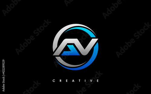 AV Letter Initial Logo Design Template Vector Illustration