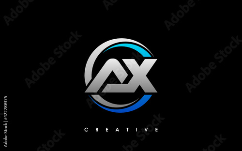 AX Letter Initial Logo Design Template Vector Illustration