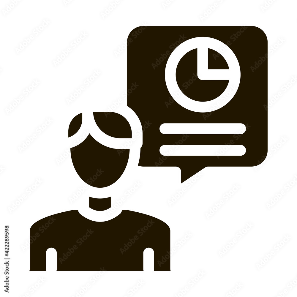 Human Talk About Statistics Icon Vector