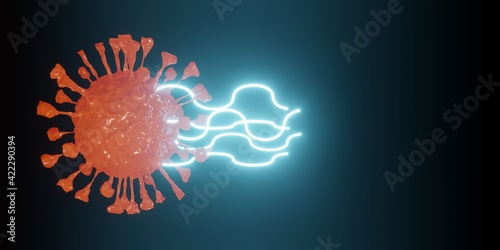 Billede på lærred Ultrasonic sound damage coronavirus