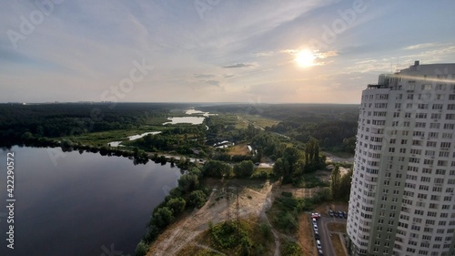 sunset over the river