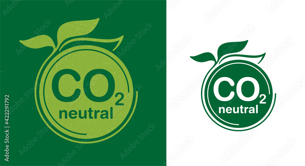 CO2 neutral - net zero footprint of carbon icon Stock Vector | Adobe Stock