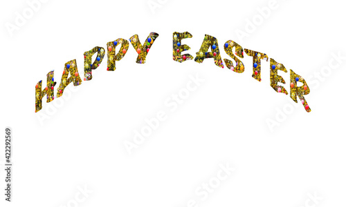 Easter lettering with image background 