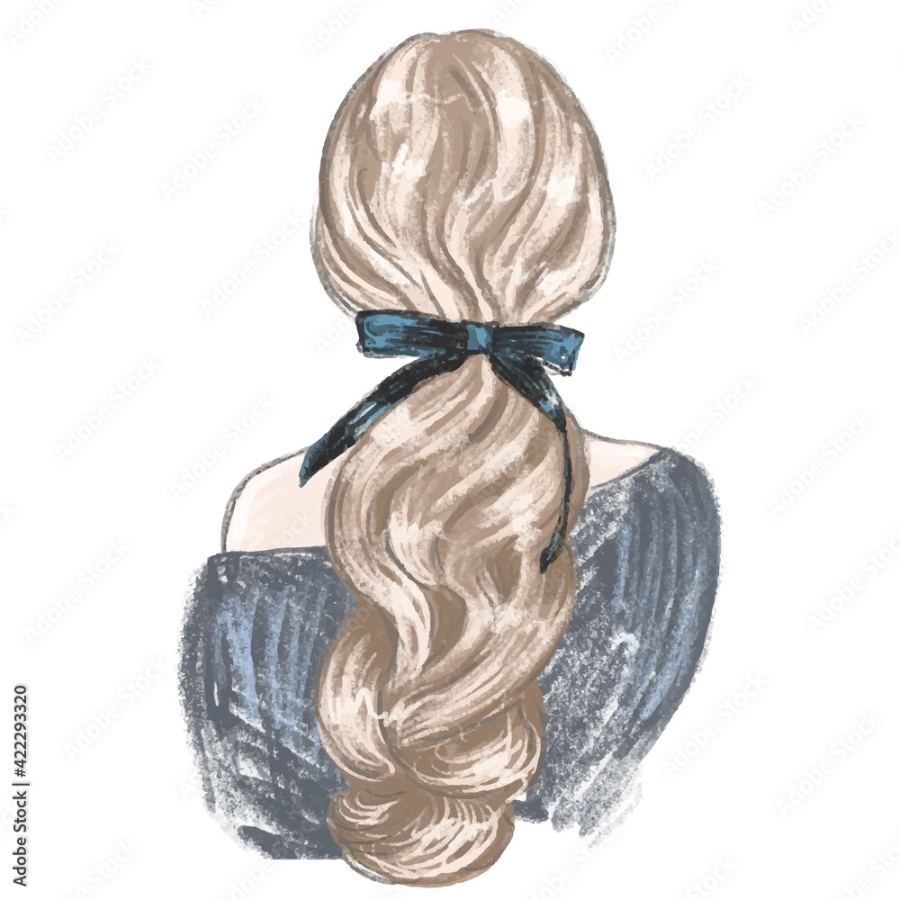 Beautiful hand drawn girl with hairstyle. Fashion woman sketch Stock Vector  Image & Art - Alamy