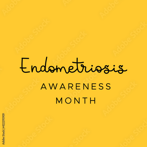 Endometriosis Awareness Month. March. Yellow color. Vector illustration, flat design