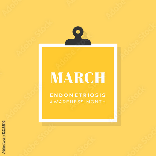 Endometriosis Awareness Month. March. Yellow color. Vector illustration, flat design