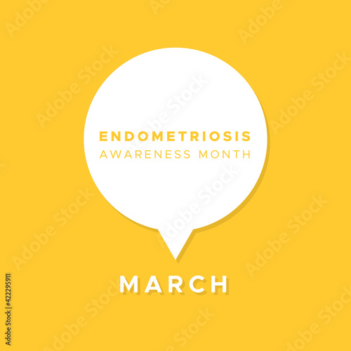 Endometriosis Awareness Month. March. Yellow color. Vector illustration, flat design