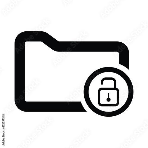 unlock folder security icon
