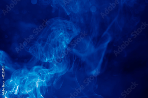 Blue abstract texture light smoke background.