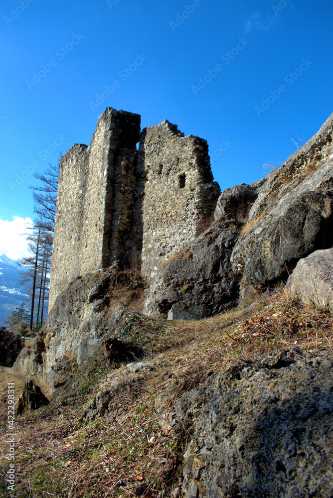 Wildschloss ruin in Vaduz in Liechtenstein 17.2.2021