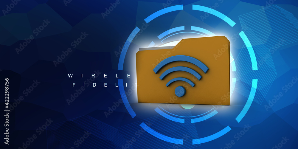 2d illustration WiFi symbol with cloud folder
2d illustration WiFi symbol with cloud folder