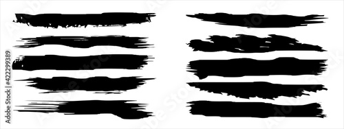 Wallpaper Mural Vector collection of artistic grungy black paint hand made creative brush stroke set isolated on banner background. A group of abstract grunge sketches for design education or graphic art decoration Torontodigital.ca