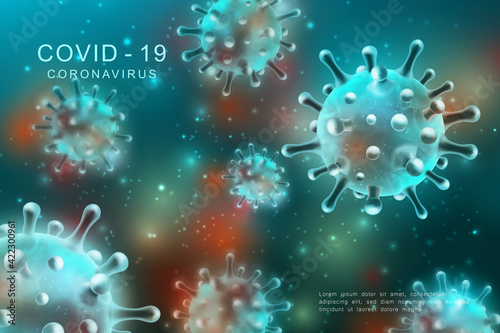 Coronavirus COVID-19 global epidemic flu disease background image 3D virus