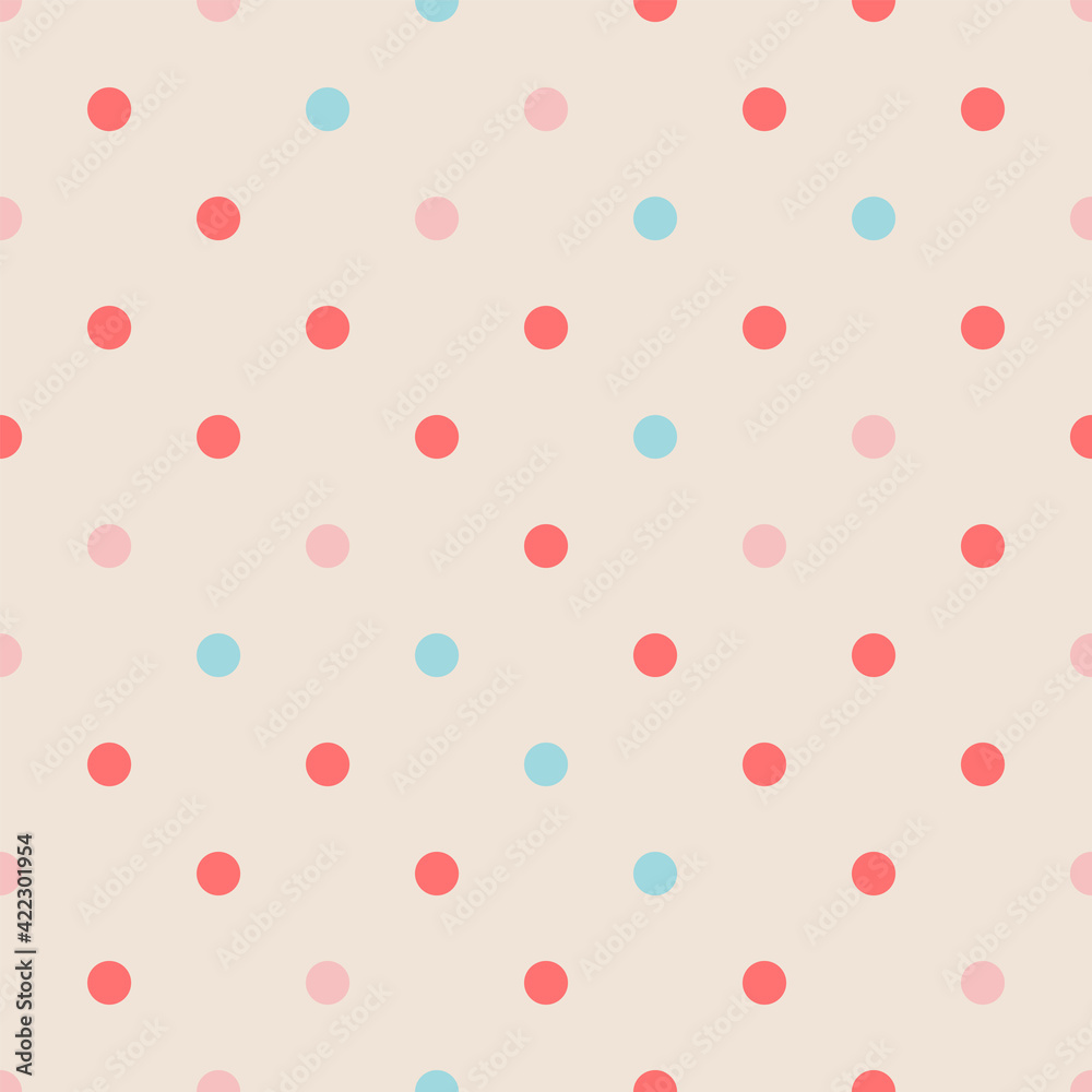 Pastel polka dots seamless pattern background, illustration vector. Pastel polka dots seamless pattern background, illustration vector.