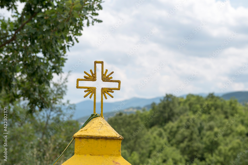 Typical wayside miniature shrine in Greece     