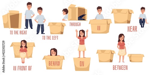 Studying of prepositions of place english language in vocabulary for preschool