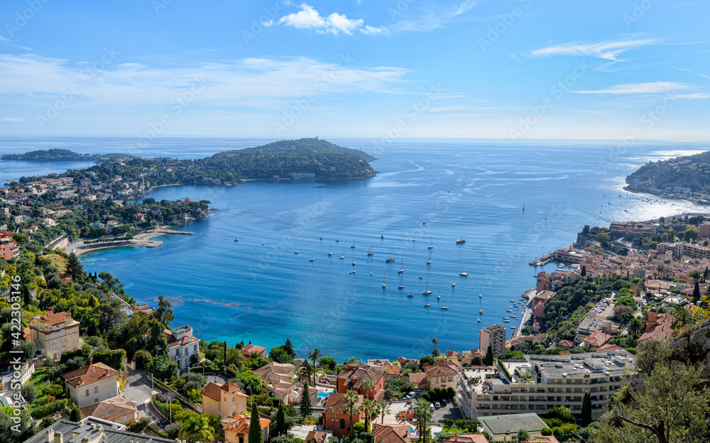 View of the bay of Villefranche-sur-Mer, France