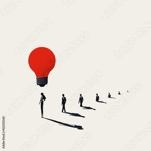 Business woman leader vector concept. Symbol of female leadership, emancipation, power. Minimal illustration.
