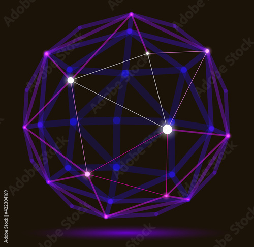 Abstract 3D mesh sphere vec...