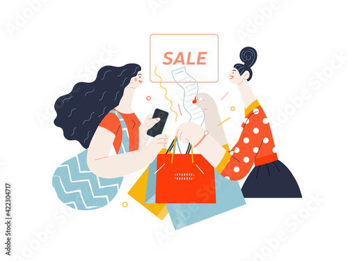 Discounts, sale, promotion. Flat vector modern illustartion