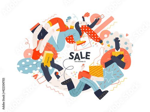 Discounts, sale, promotion. Flat vector modern illustartion