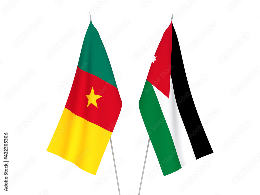 Hashemite Kingdom of Jordan and Cameroon flags Hashemite Kingdom of Jordan and Cameroon flags