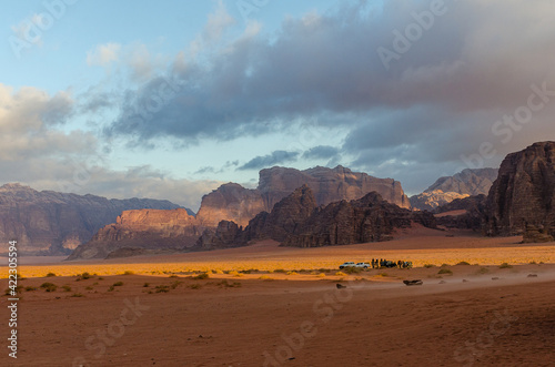 sunset in the desert