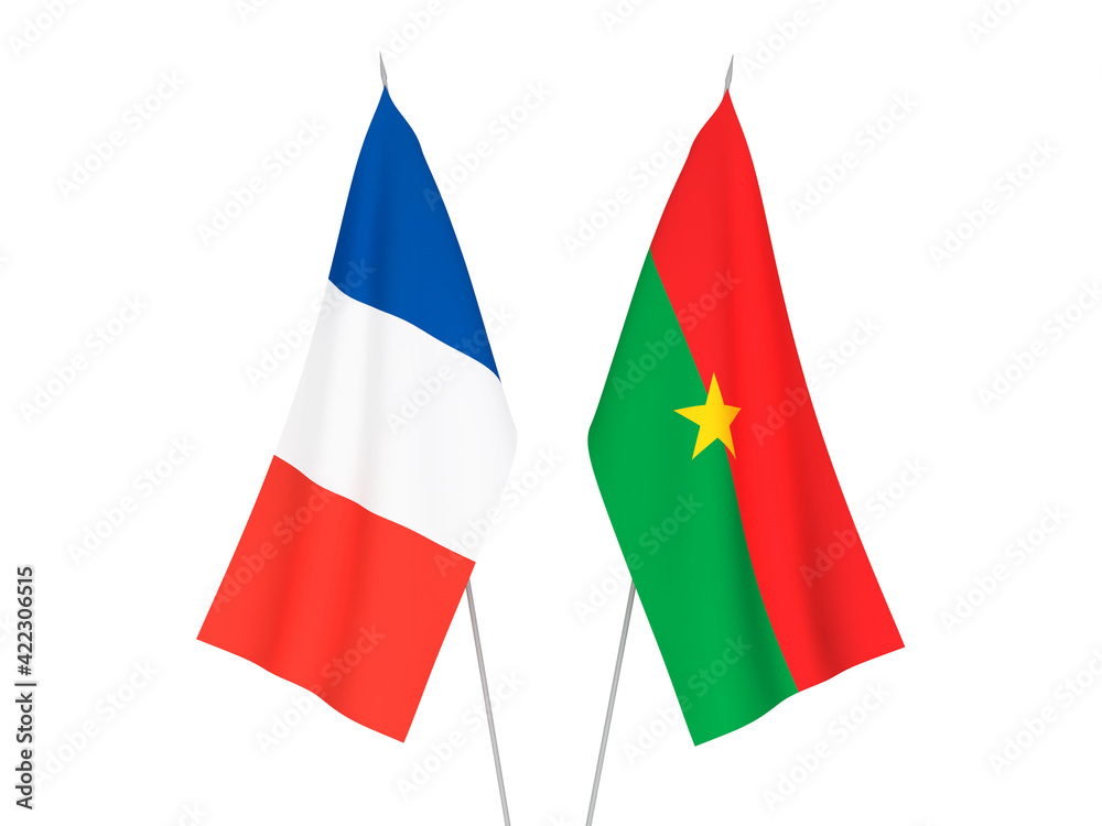 France and Burkina Faso flags France and Burkina Faso flags