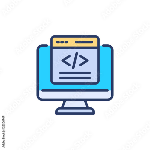 Programing icon in vector. Logotype