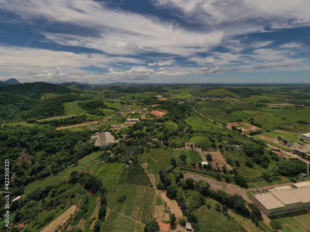 Fotografia Aérea de paisagem em Viana, Espirito Santo, Brasil.