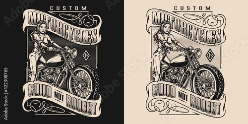 Custom motorcycle elegant vintage label
