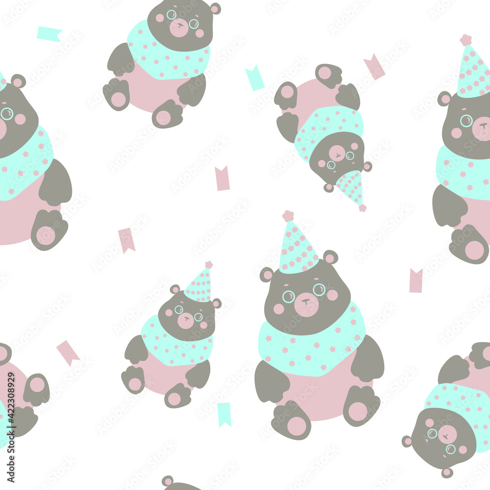 festive bear in a hat for a birthday party
festive bear in a hat for a birthday party