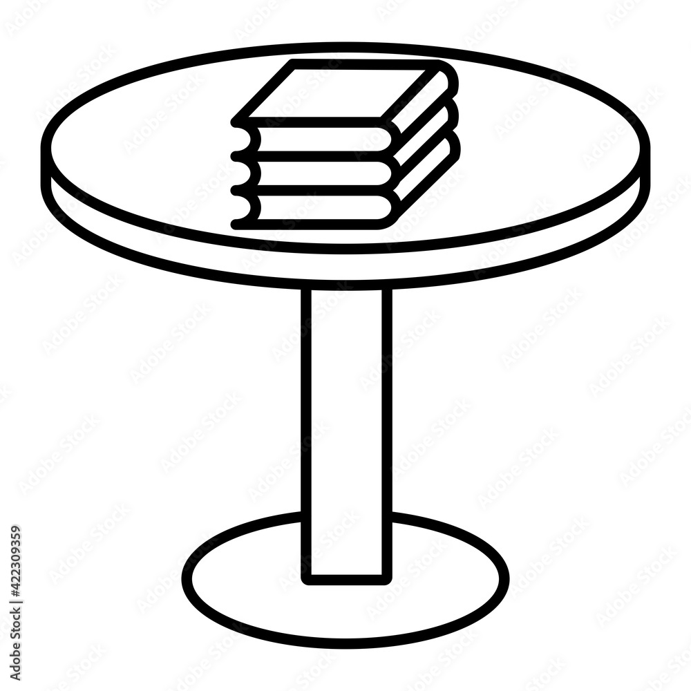 Vector Circular Table Outline Icon Design Vector Circular Table Outline Icon Design